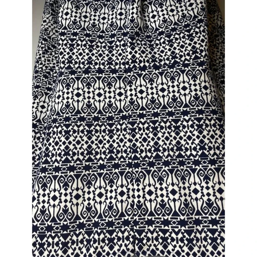 Talbots Womens A Line Knit Geometric Sleeveless Dress Navy White 2X - Picture 5 of 5